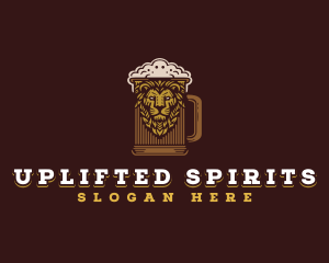 Lion Beer Mug logo design