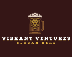 Lion Beer Mug logo design