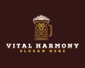 Lion Beer Mug logo design