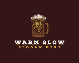 Lion Beer Mug logo design