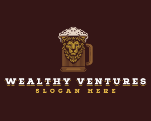 Lion Beer Mug logo design