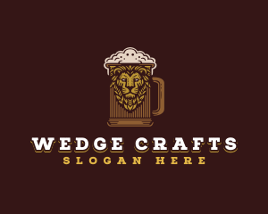 Lion Beer Mug logo design