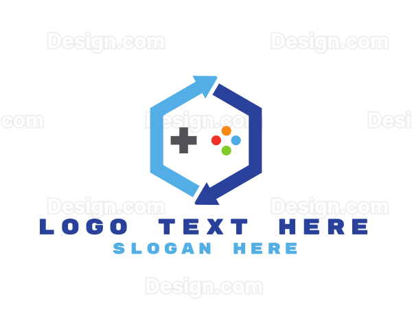 Cyber Tech Hexagon Gaming Logo