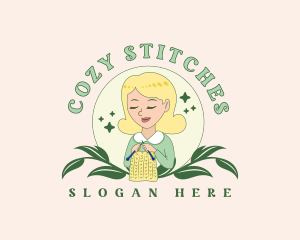 Female Crafter Knitting logo