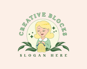 Female Crafter Knitting logo design