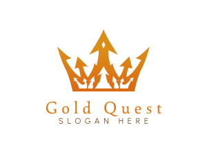 Gold Arrow Crown logo design