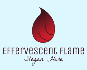 Red Flame Droplet logo design