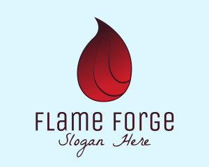 Red Flame Droplet logo design