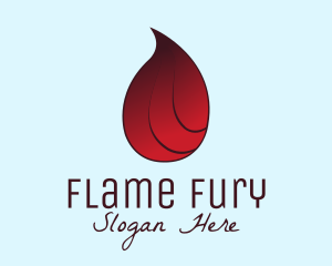 Red Flame Droplet logo design