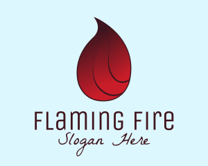 Red Flame Droplet logo design