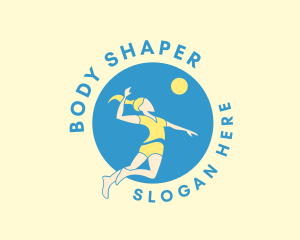 Volleyball Jump Serve logo design