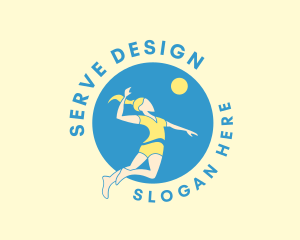 Volleyball Jump Serve logo design