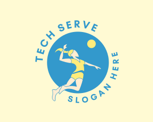 Volleyball Jump Serve logo design