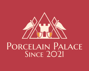 Medieval Castle Triangle  logo design