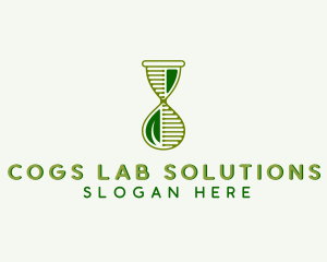 Biotech Lab Hourglass logo design