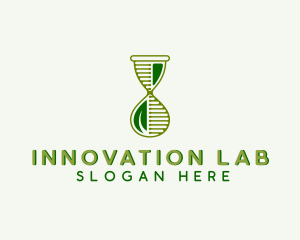 Biotech Lab Hourglass logo design