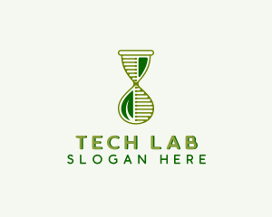 Biotech Lab Hourglass logo design