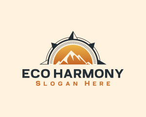 Eco Mountain Compass logo design