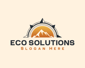 Eco Mountain Compass logo design