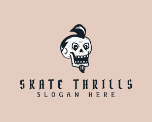 Punk Skull Goatee  logo design