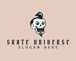 Punk Skull Goatee  logo design