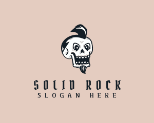 Punk Skull Goatee  logo design