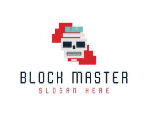 Skull Block Puzzle  logo design