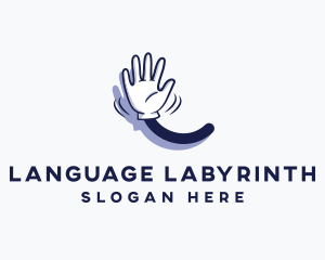 Cartoon Hand Wave logo