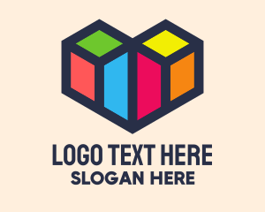 Colorful Geometric Heart logo