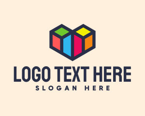 Colorful Geometric Heart logo