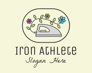 Flower Vine Flat Iron logo design