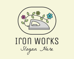 Flower Vine Flat Iron logo