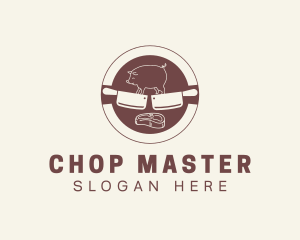 Pork Meat Butcher logo design