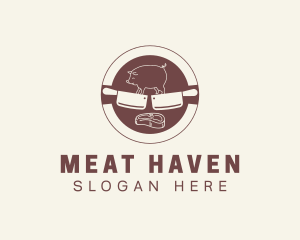 Pork Meat Butcher logo design