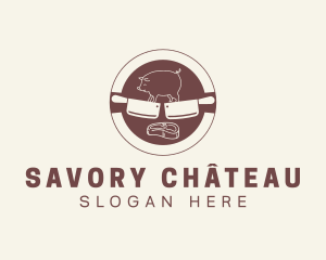 Pork Meat Butcher logo design