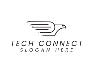 Circuit Tech Pigeon  logo design