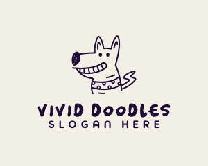 Pet Dog Doodle Cartoon logo design