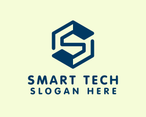 Tech Blue Letter S  logo design