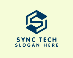 Tech Blue Letter S  logo design