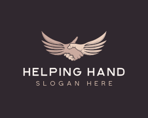 Charity Handshake Wing logo design