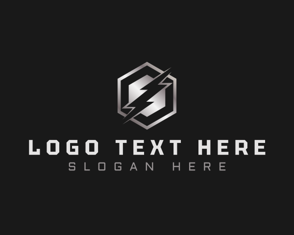 Hexagon Lightning Thunderbolt logo