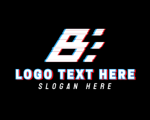 Glitchy Sporty Letter B Logo