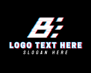 Glitchy Sporty Letter B logo