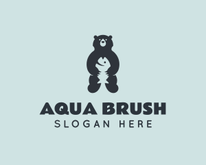 Bear Fish Grizzly logo design