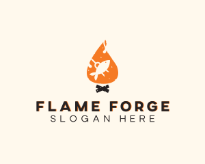 Flame Fish Grill logo design