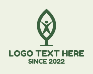 Evergreen - Human Organic Leaf logo design