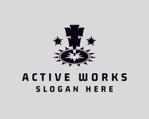 Iron Work Laser Machine logo design