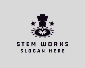 Iron Work Laser Machine logo design