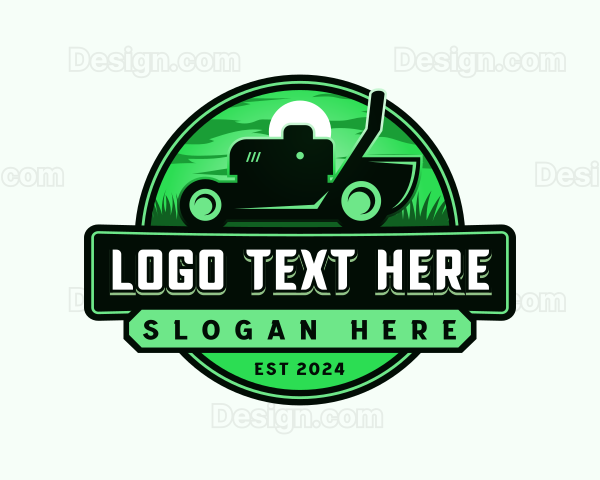 Grass Lawn Mower Logo