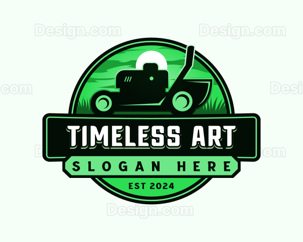 Grass Lawn Mower Logo